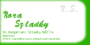 nora szladky business card